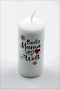 Ein besonderes Geschenk für die Mama! Kerze mit Spruch "Beste Mama der Welt."